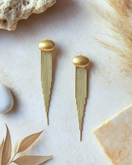 Golden Fringe Flow Earrings