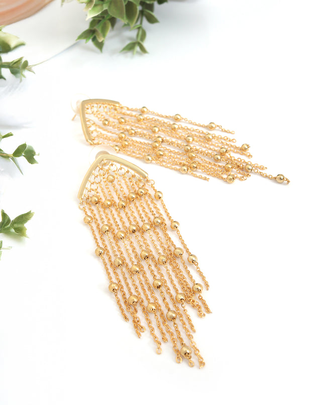 Beaded Cascade Statement Earrings