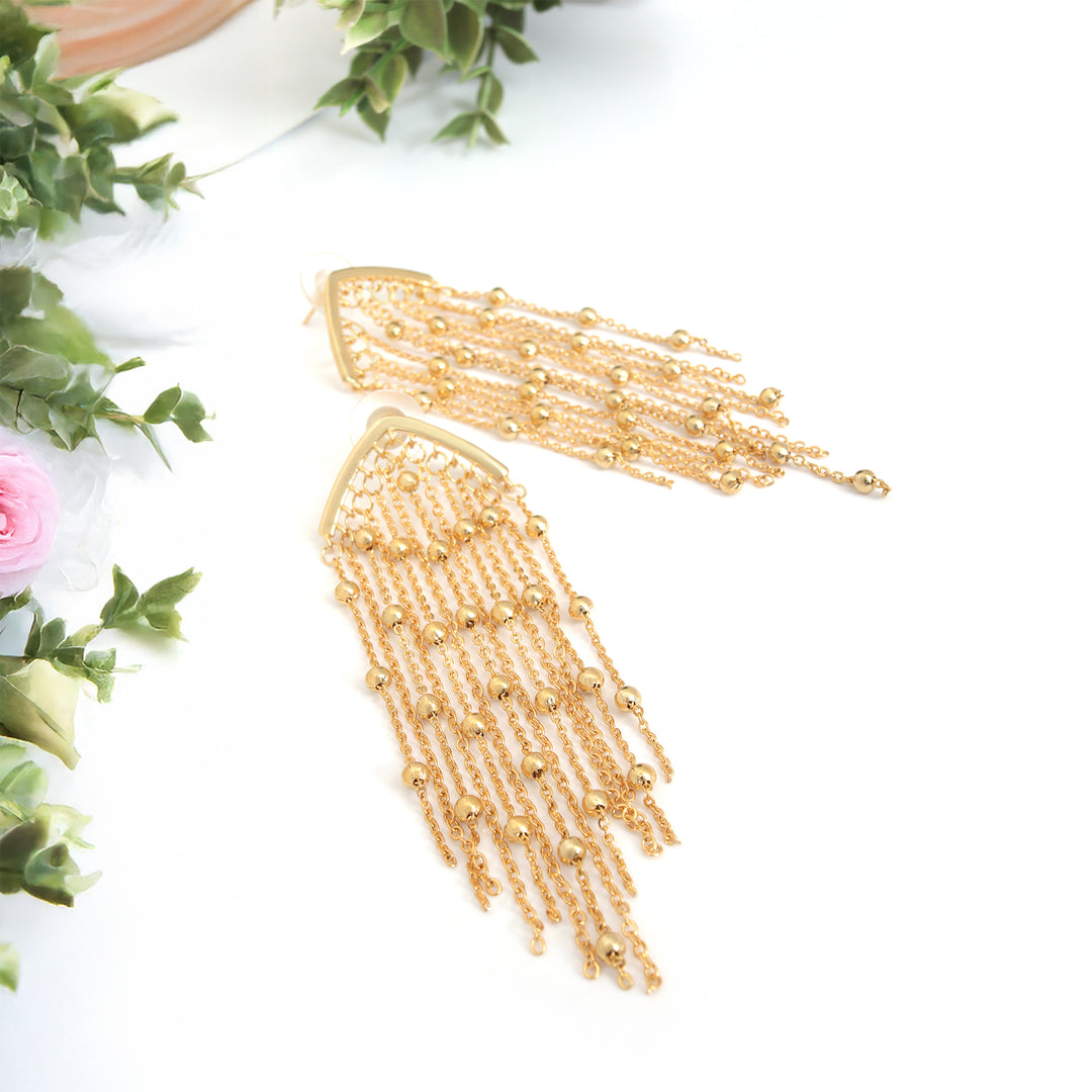 Beaded Cascade Statement Earrings