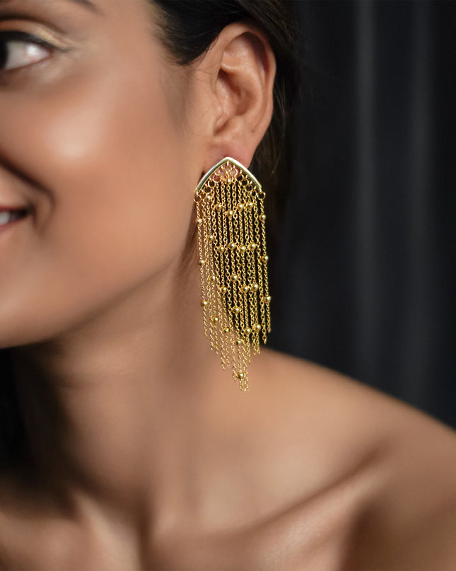 Beaded Cascade Statement Earrings