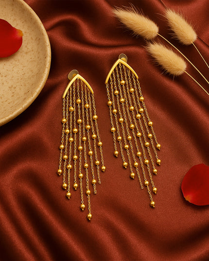 Beaded Cascade Statement Earrings