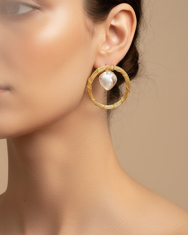 Halo Pearl Hoops