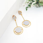 Load image into Gallery viewer, Modern Pearl Orbit Earrings
