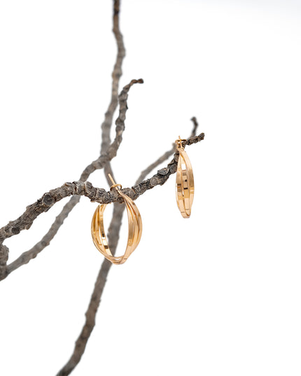 Triple Line Gold Hoops