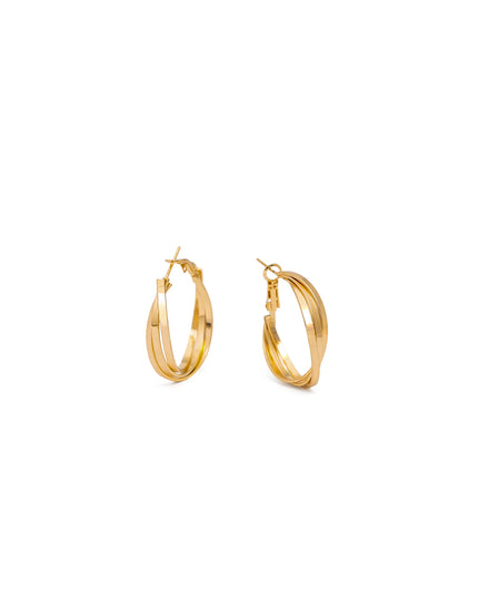 Triple Line Gold Hoops