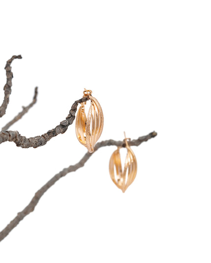 Twist Edge Gold Hoops
