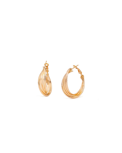 Twist Edge Gold Hoops