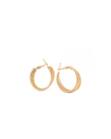Dual Texture Gold Hoops