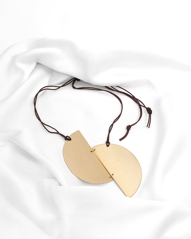Mallet Geometric Half-Moon Statement Necklace