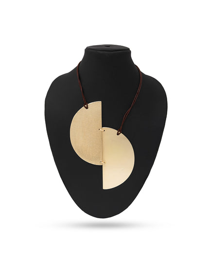 Mallet Geometric Half-Moon Statement Necklace