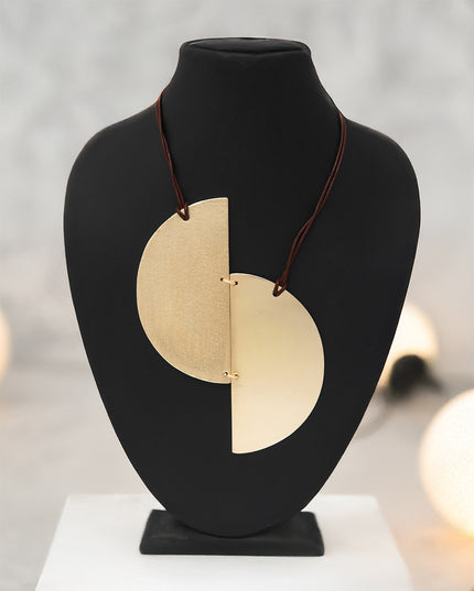 Mallet Geometric Half-Moon Statement Necklace