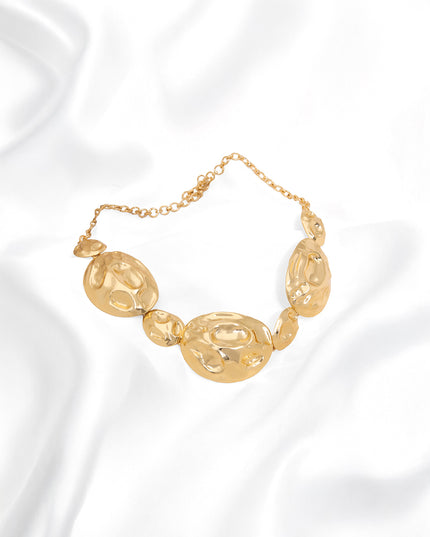 Sculpted Gold Statement Necklace