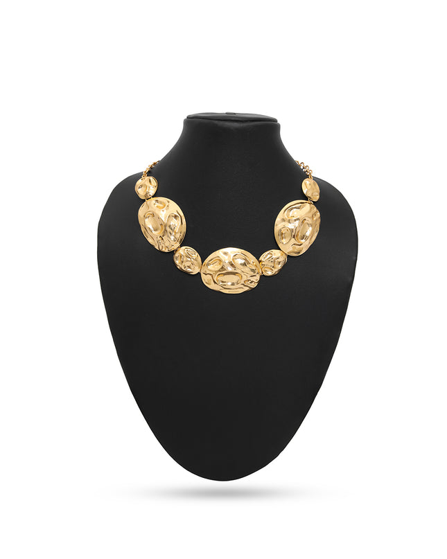 Sculpted Gold Statement Necklace