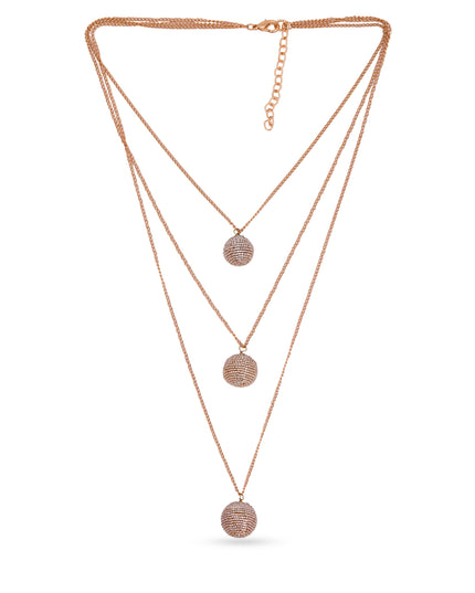 Triple Sphere Layered Necklace
