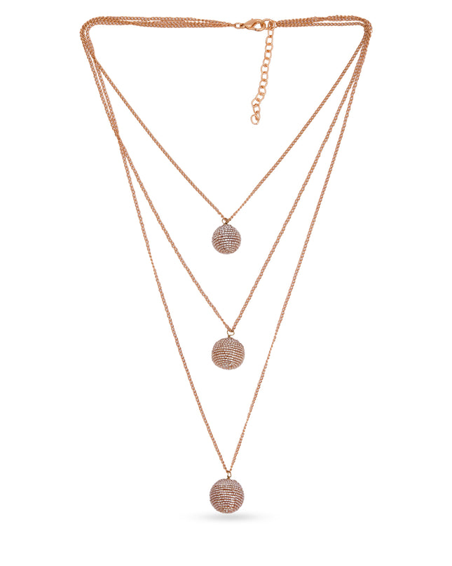 Triple Sphere Layered Necklace
