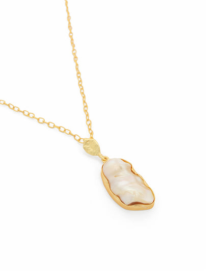 Baroque Pearl Pendant Necklace – Gold Chain | Mukta Collection