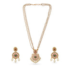 Load image into Gallery viewer, Meenakari Pearl Necklace &amp; Earrings
