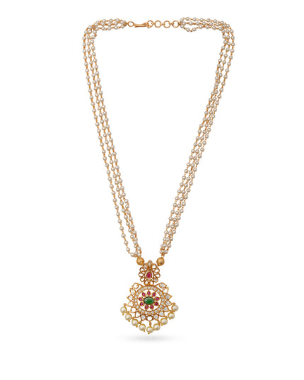 Meenakari Pearl Necklace & Earrings