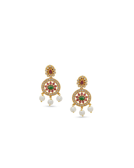 Meenakari Pearl Necklace & Earrings