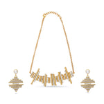 Load image into Gallery viewer, Zarina Set – Geometric Bar Necklace &amp; Earrings
