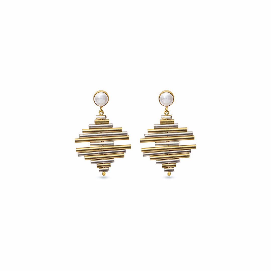 Zarina Set – Geometric Bar Necklace & Earrings