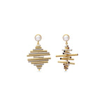 Load image into Gallery viewer, Zarina Set – Geometric Bar Necklace &amp; Earrings
