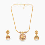 Load image into Gallery viewer, Devika Set – Temple Necklace with Jhumka Earrings

