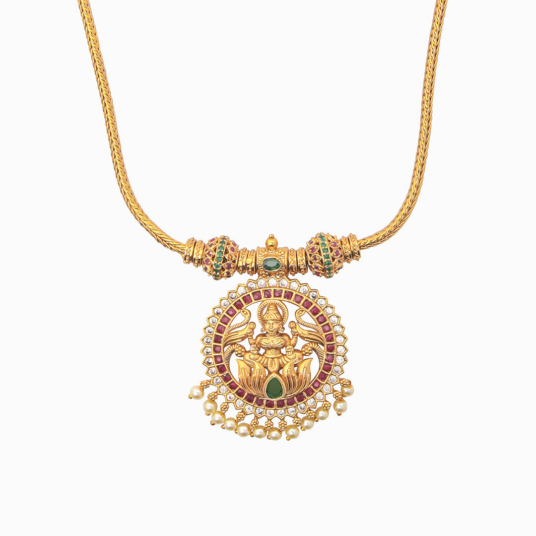 Devika Set – Temple Necklace with Jhumka Earrings