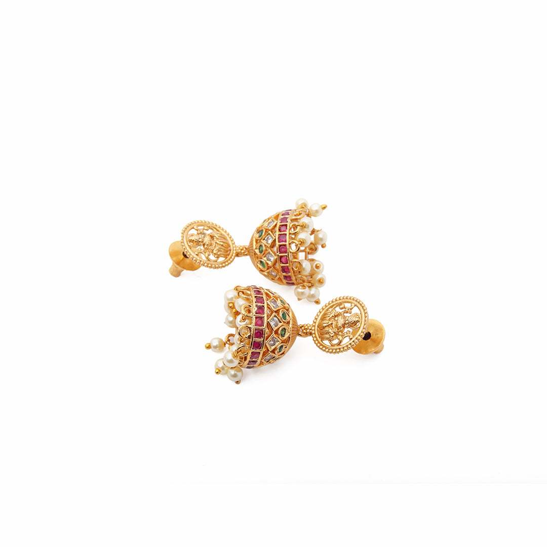 Devika Set – Temple Necklace with Jhumka Earrings