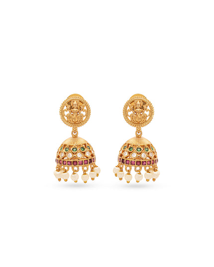 Devika Set – Temple Necklace with Jhumka Earrings