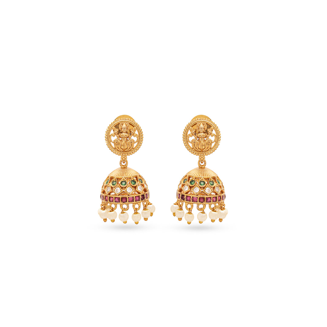 Devika Set – Temple Necklace with Jhumka Earrings