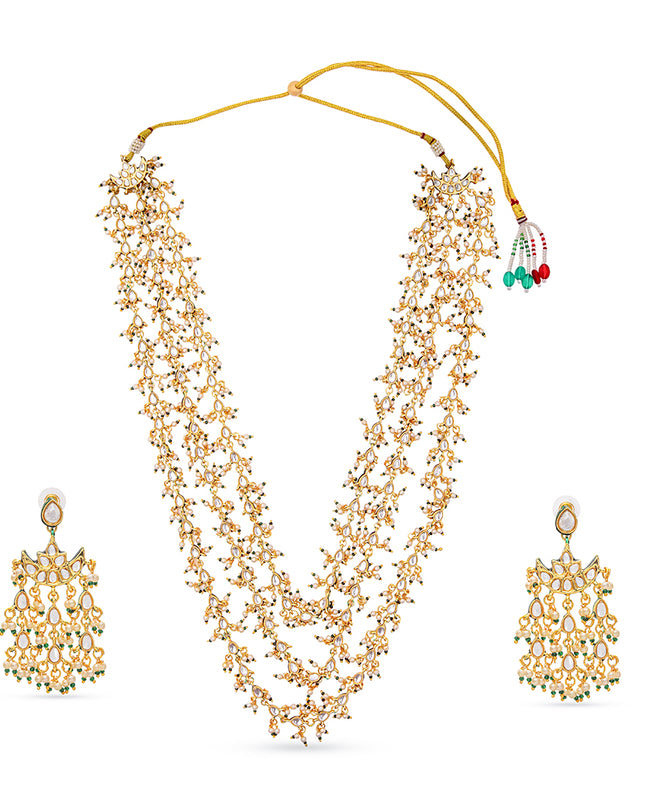 Sitara Set – Multi-Layered Kundan Necklace & Earrings