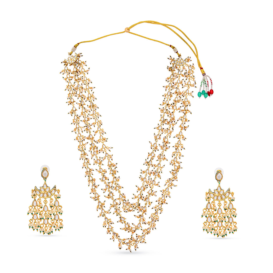 Sitara Set – Multi-Layered Kundan Necklace & Earrings