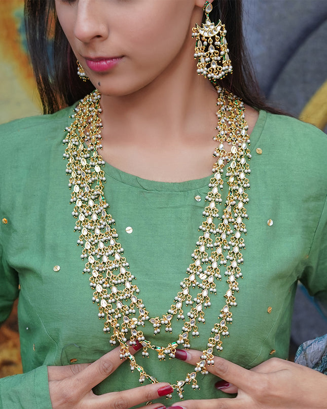 Sitara Set – Multi-Layered Kundan Necklace & Earrings