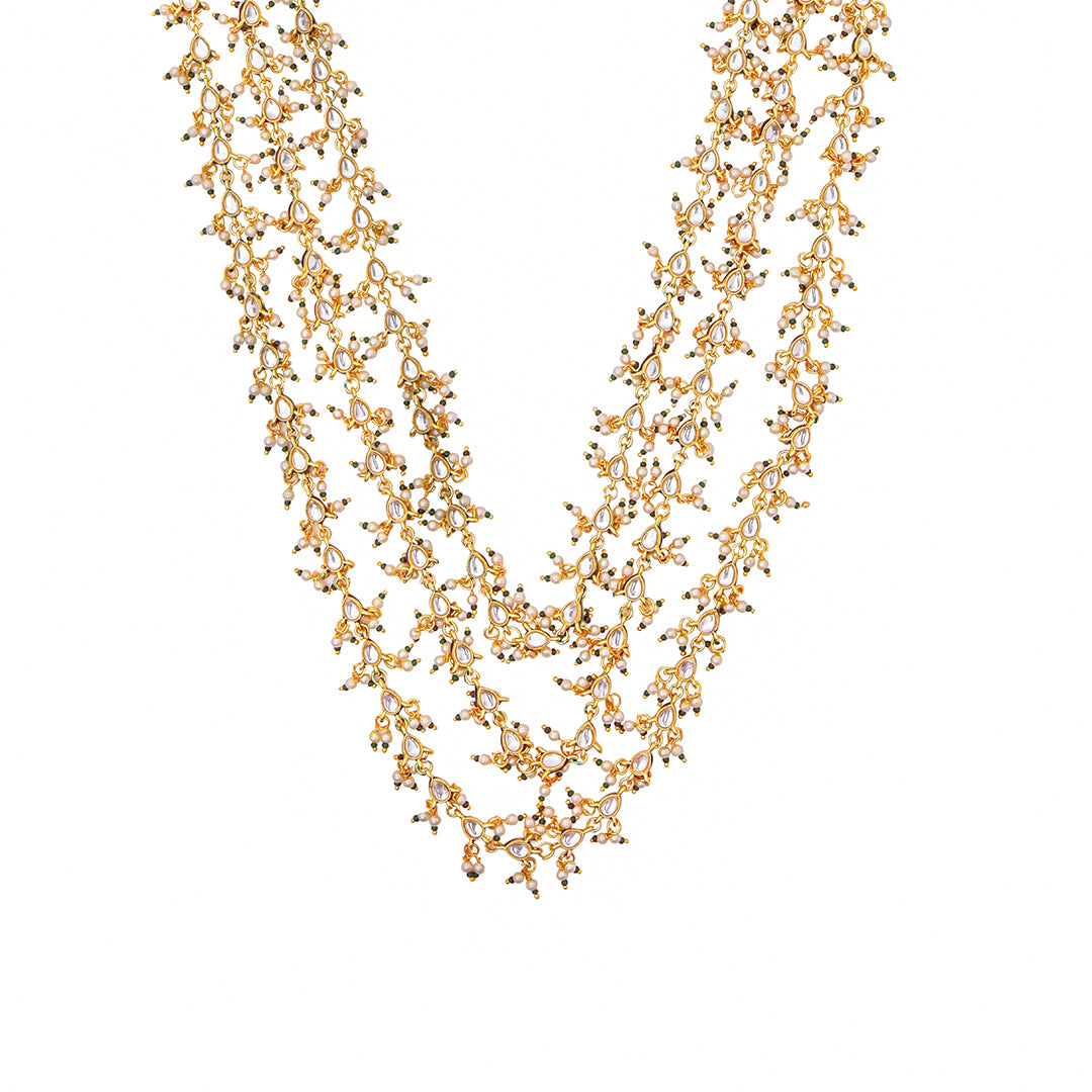 Sitara Set – Multi-Layered Kundan Necklace & Earrings