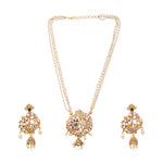 Load image into Gallery viewer, Mayura Set – Pearl Chain Necklace with Peacock Motif

