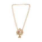 Load image into Gallery viewer, Mayura Set – Pearl Chain Necklace with Peacock Motif
