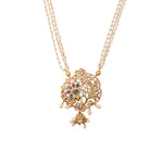 Load image into Gallery viewer, Mayura Set – Pearl Chain Necklace with Peacock Motif
