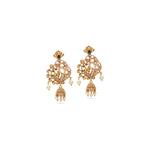 Load image into Gallery viewer, Mayura Set – Pearl Chain Necklace with Peacock Motif
