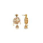 Load image into Gallery viewer, Mayura Set – Pearl Chain Necklace with Peacock Motif
