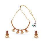 Load image into Gallery viewer, Vanmayi Set – Heritage Coin Necklace with Temple Earrings
