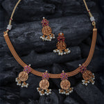 Load image into Gallery viewer, Vanmayi Set – Heritage Coin Necklace with Temple Earrings
