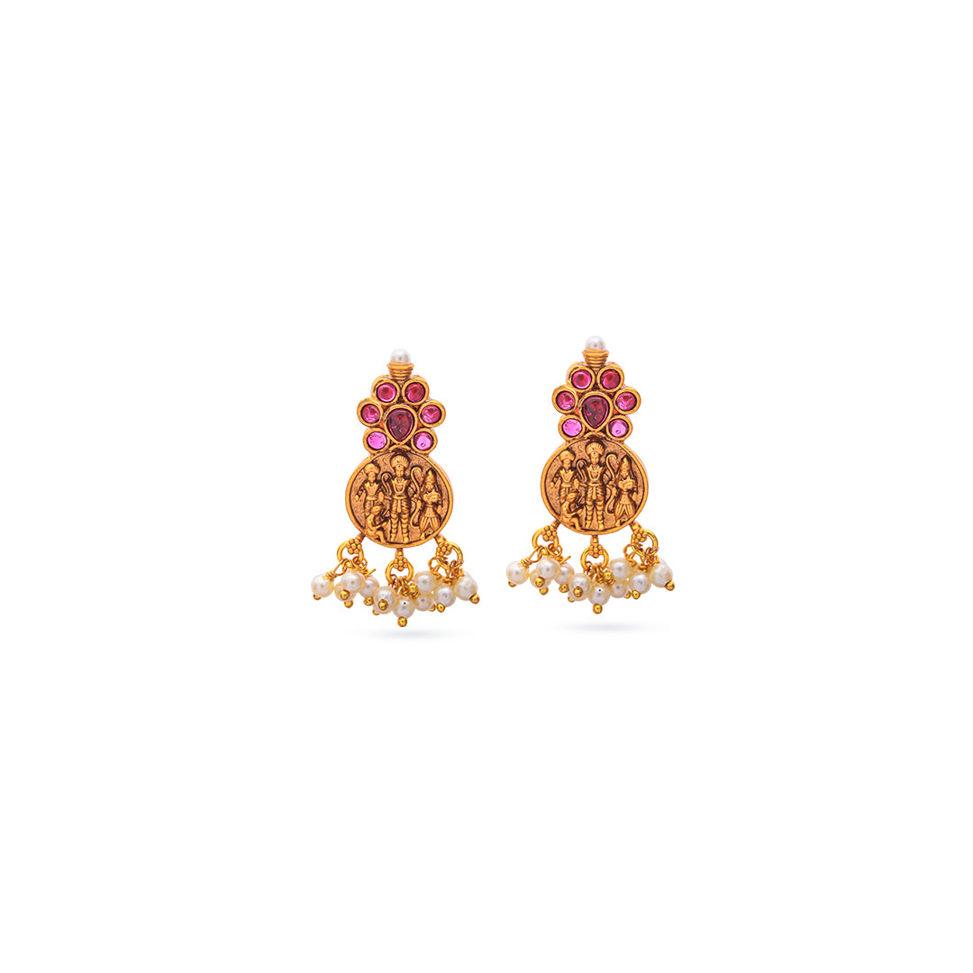 Vanmayi Set – Heritage Coin Necklace with Temple Earrings