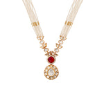 Load image into Gallery viewer, Rudrakshi Set – Red Stone &amp; Polki Pearl Necklace

