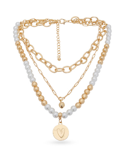 Heart Medallion Layered Necklace