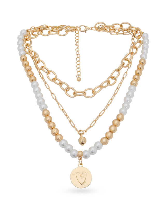 Heart Medallion Layered Necklace