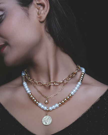 Heart Medallion Layered Necklace
