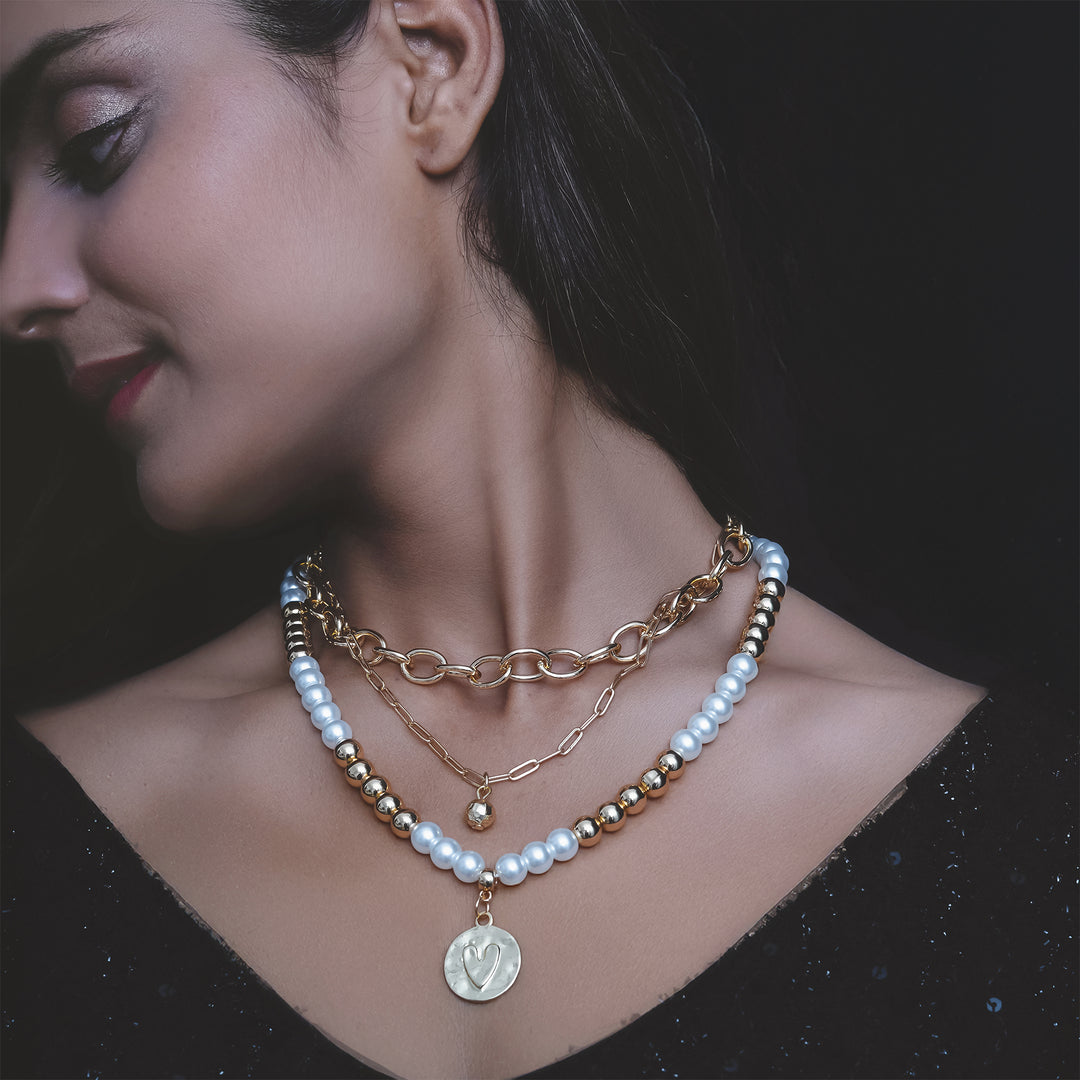 Heart Medallion Layered Necklace