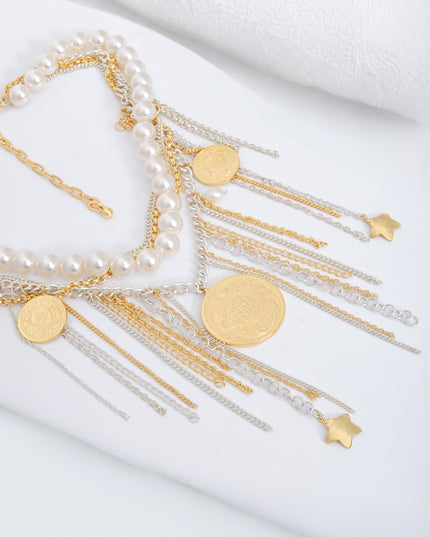 Royal Coin Cascade Necklace
