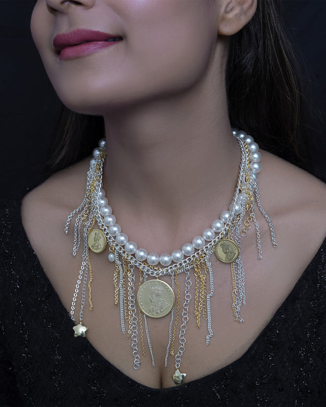 Royal Coin Cascade Necklace